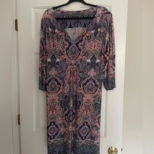 Luxology Paisley Slip Dress with Removable Tie Waist